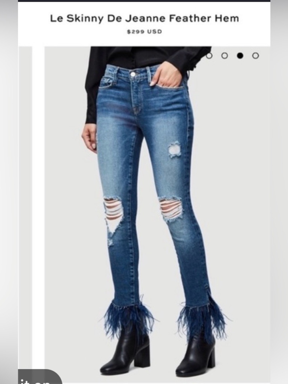 Frame Denim Le Skinny De Jeanne | Distressed Skinny Jeans with Feather Hem